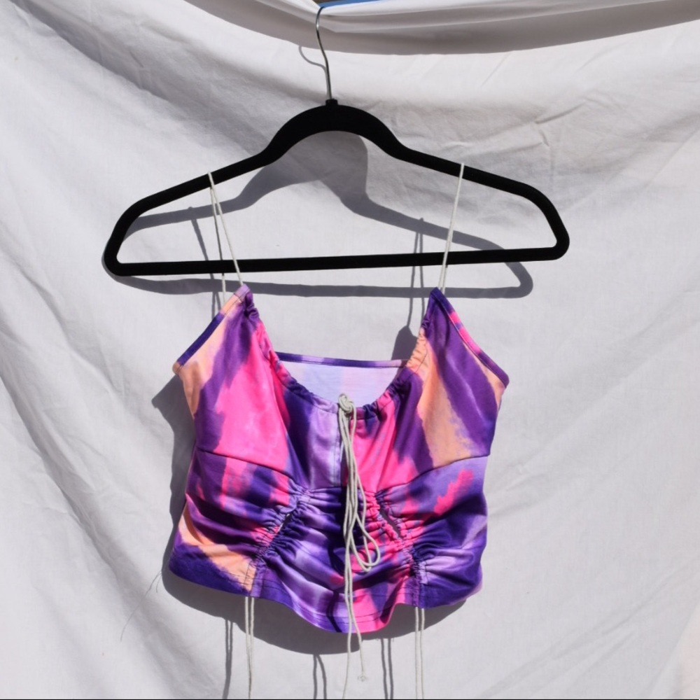 Pink purple ruched top